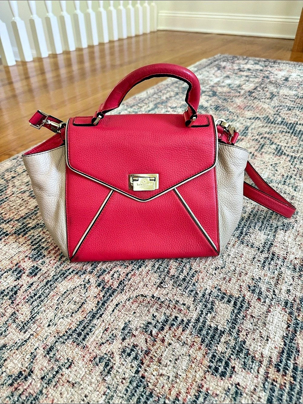 Kate Spade Satchel in Pink/Coral & Cream